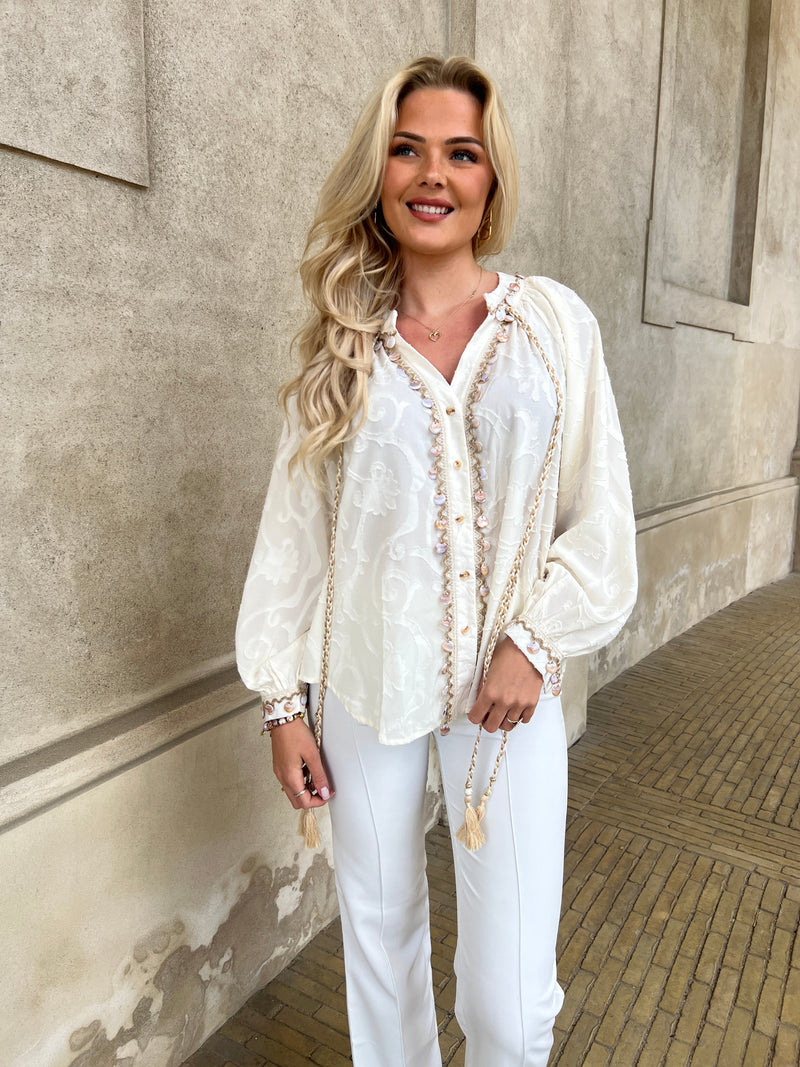 Azaka hvid boho blouse