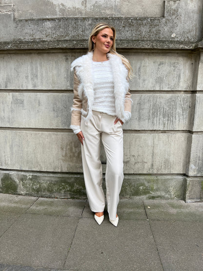 Eight Luxe cream trousers Long