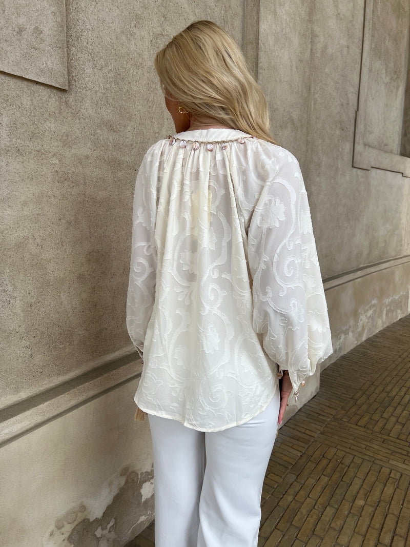 Azaka hvid boho blouse