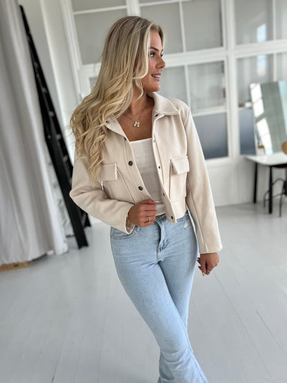 Syma beige Jacket (1433)-jakke-Aaberg Copenhagen