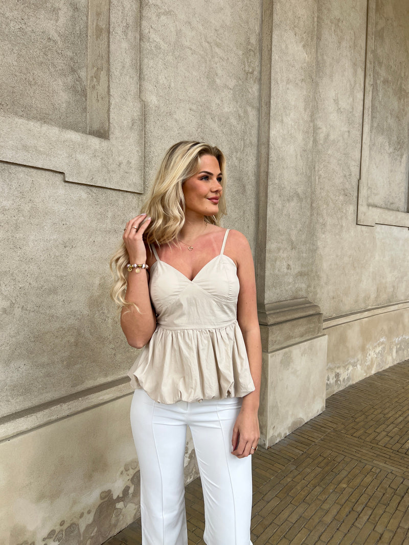 Estee beige ballon top