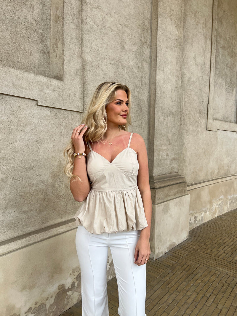Estee beige ballon top