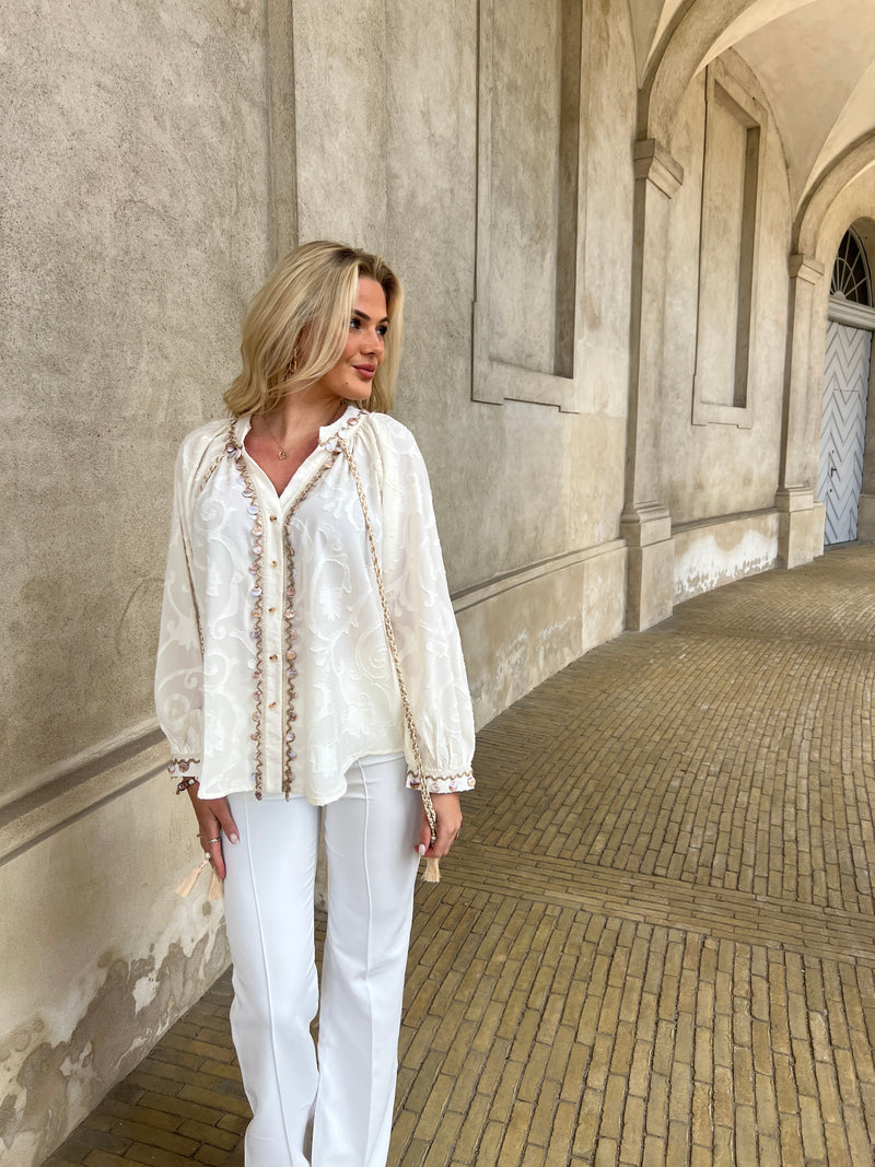 Azaka hvid boho blouse