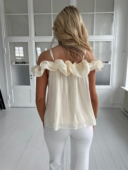 Elli creme satin top