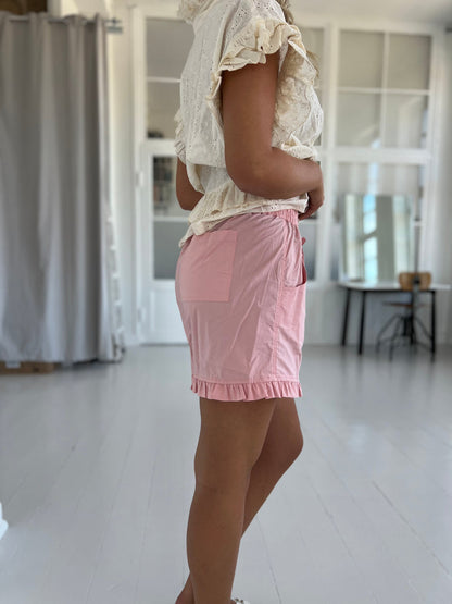 Gaspar Honolulu frill shorts rose (1915)-Bukser-Åberg-Åberg Copenhagen DK