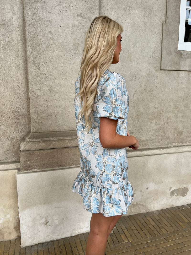 Golden Live blue ruffle dress