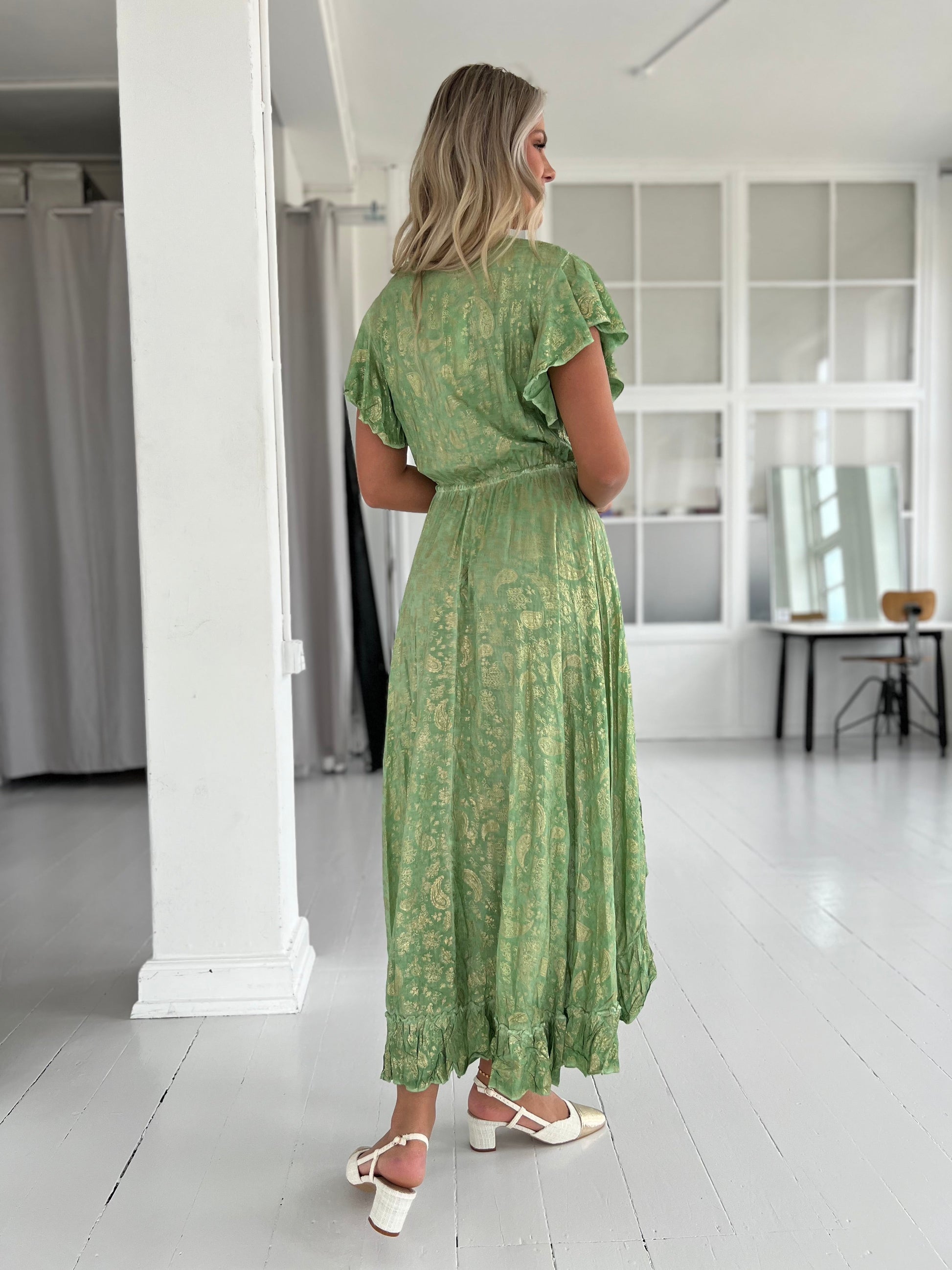 Last Queen green dress (9994-1811)-kjole-NOS-Åberg Copenhagen DK