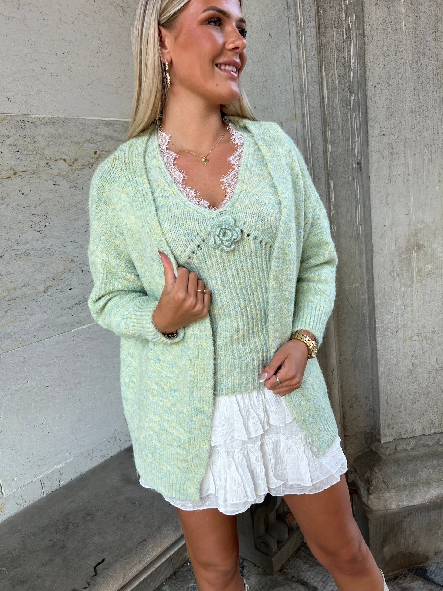 Azaka light green knit vest (58451)