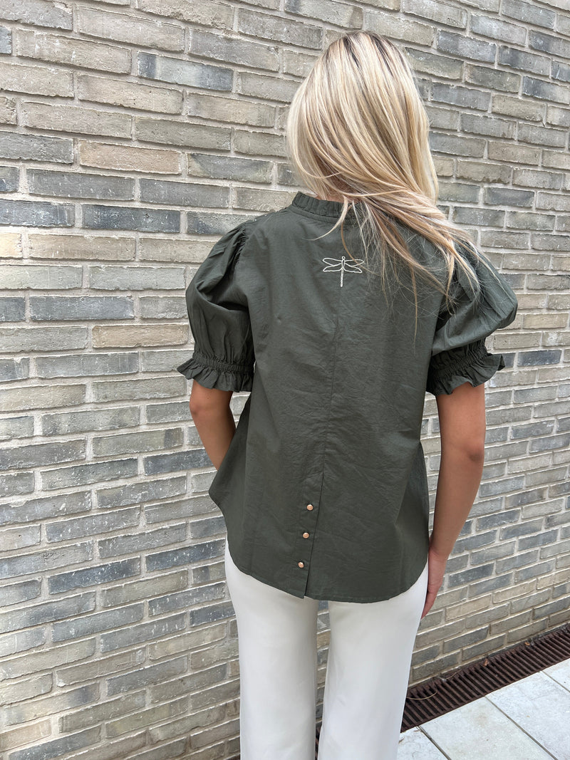 Gaspar forrest green Garda Blouse