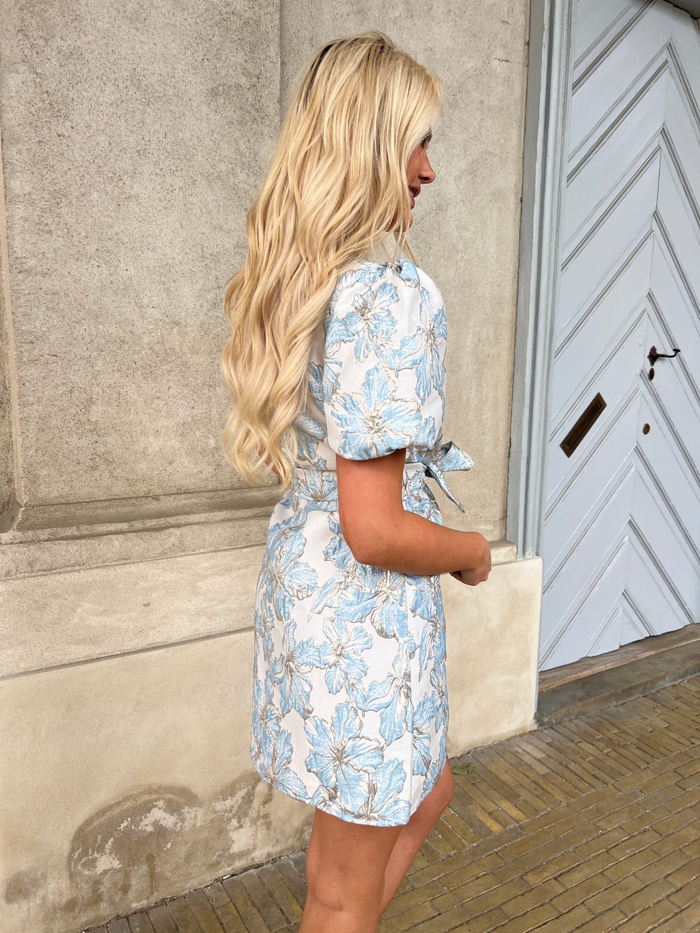 Golden Live blue jaquard dress