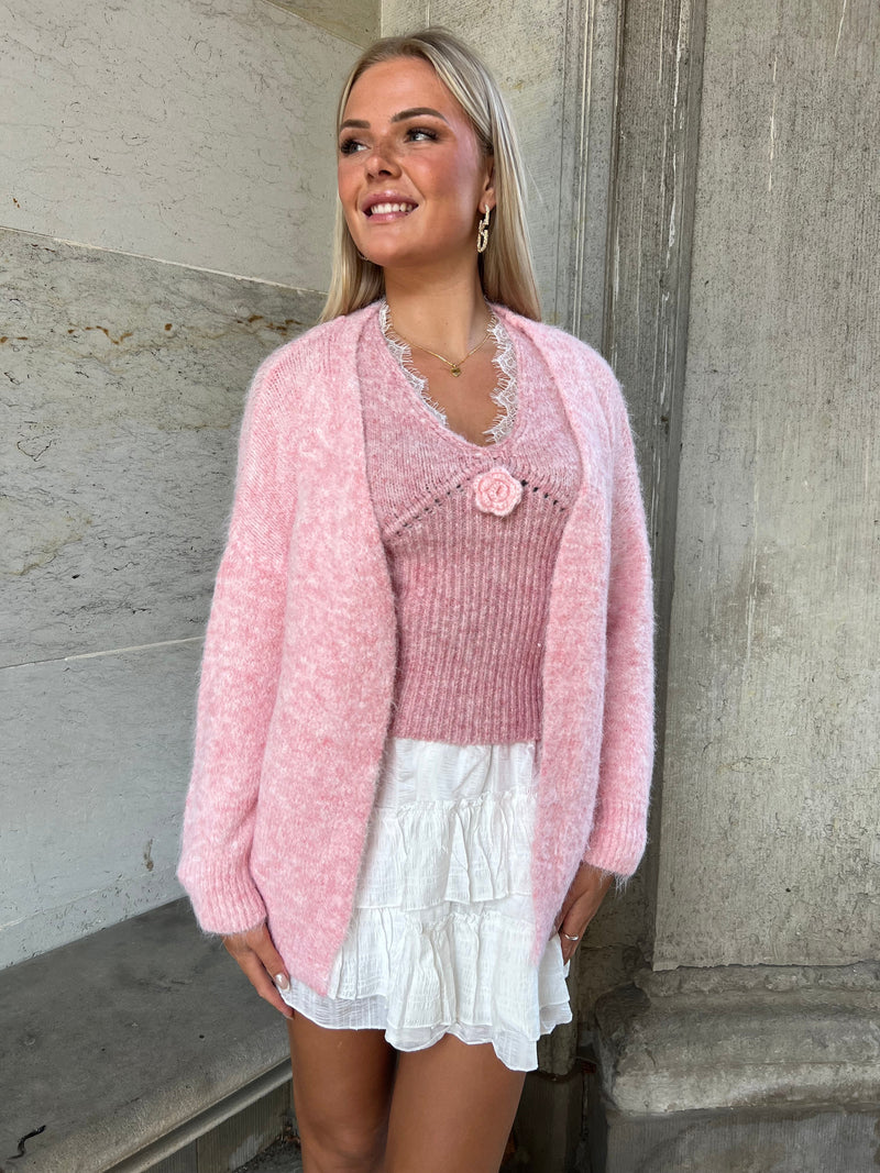 Azaka light pink knit vest (58451)