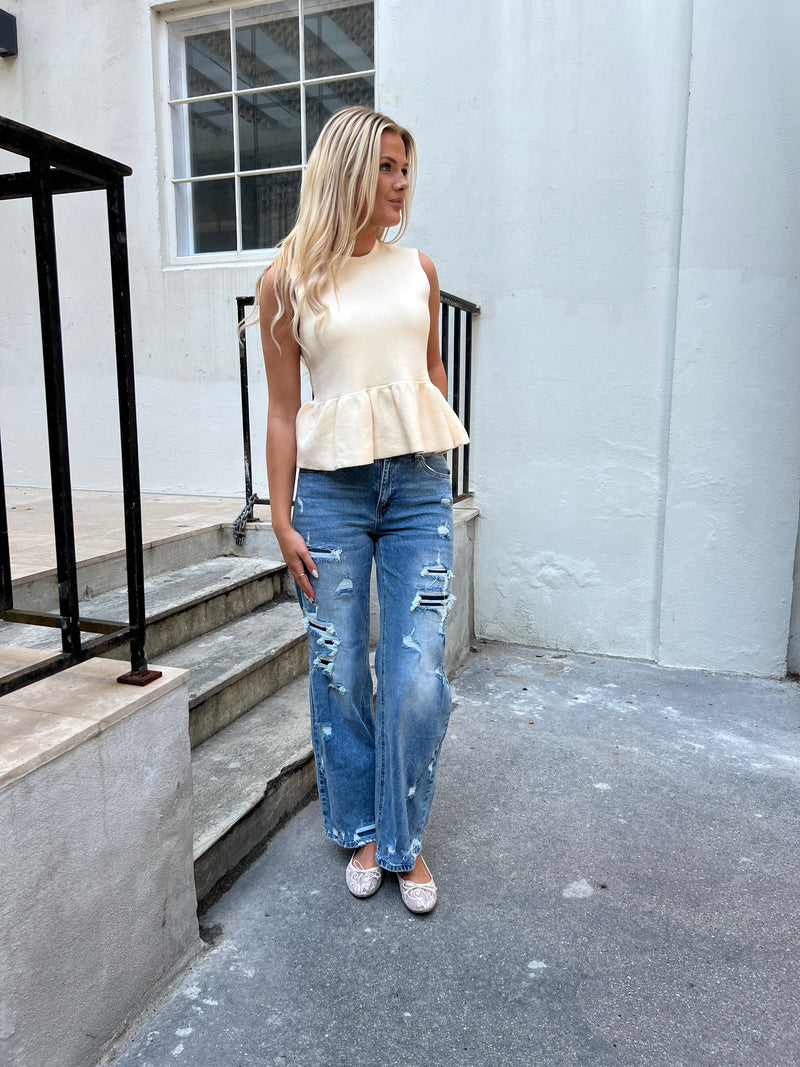 Laulia ripped dad jeans