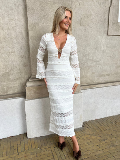 Azaka ecru lace dress