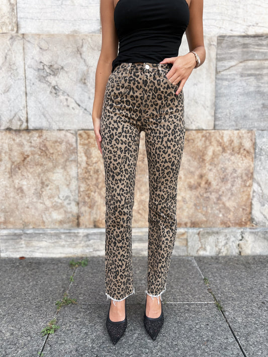 Redial destroyed leopard jeans (2682)