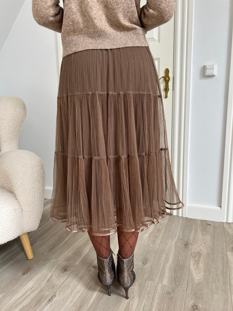 Orice Taupe  tulle skirt