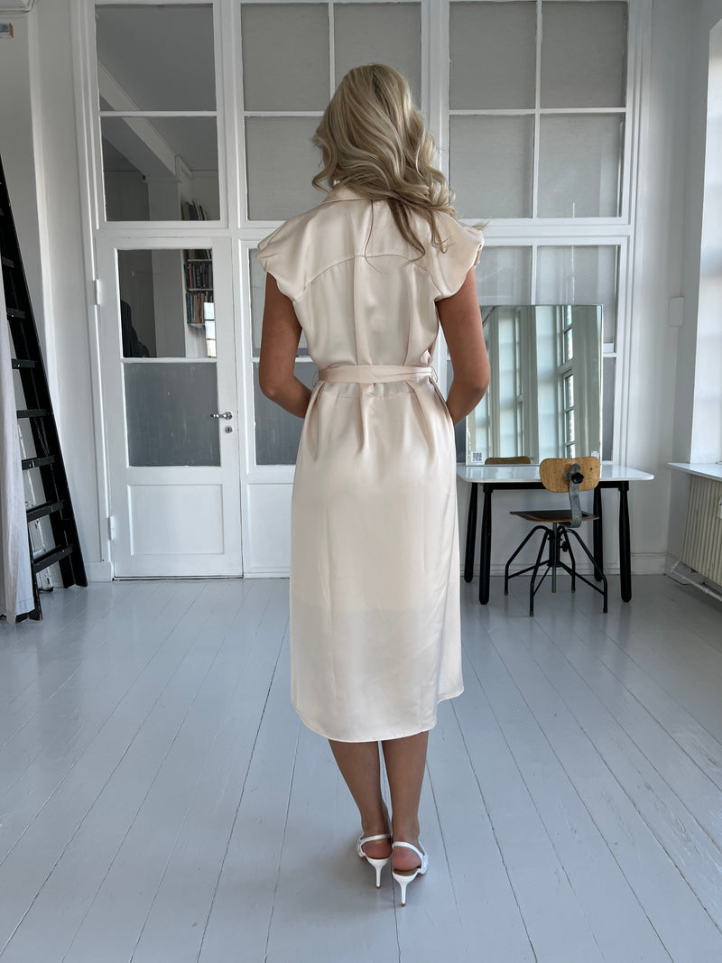 Elli satin dress - White