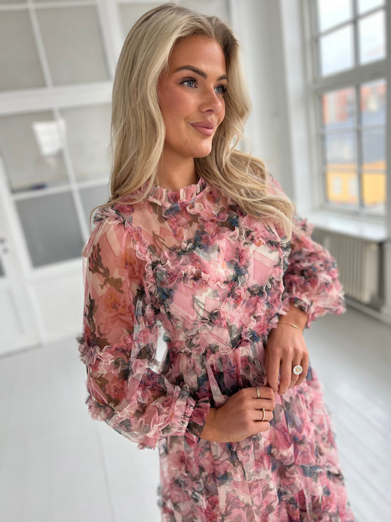 Flam rose flower dress