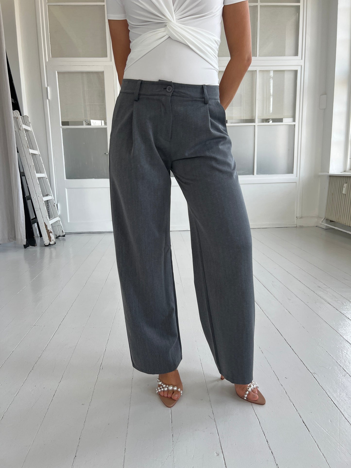 Eight Luxe grey trousers