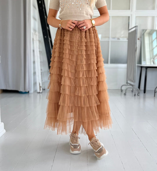 Rosie camel tulle skirt (9002)