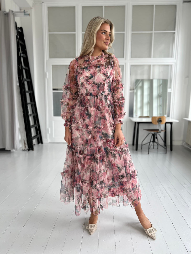 Flam rose flower dress