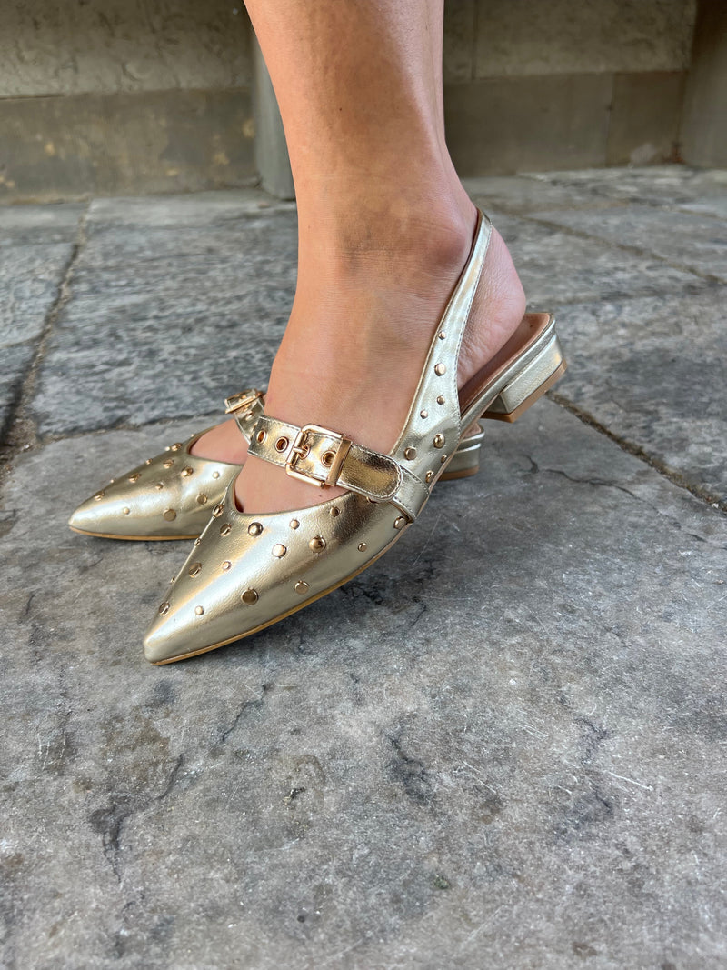 Joia studded golden ballerina