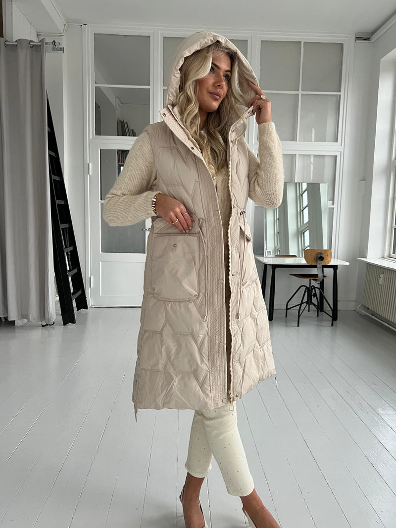 Flam beige long vest