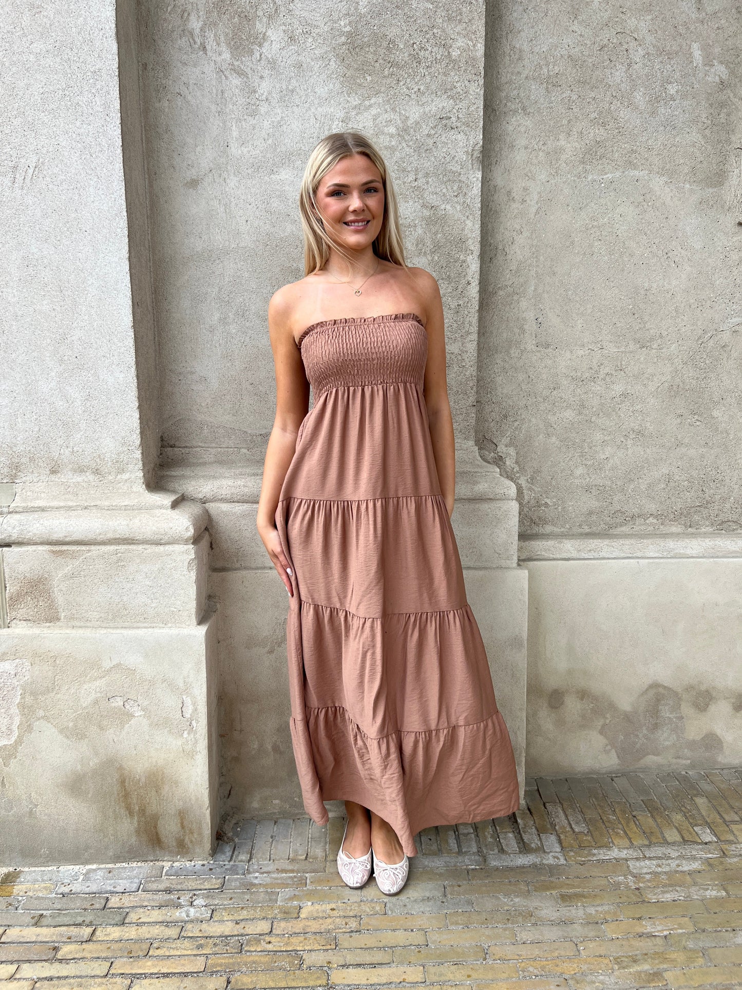Syma caramel summer dress