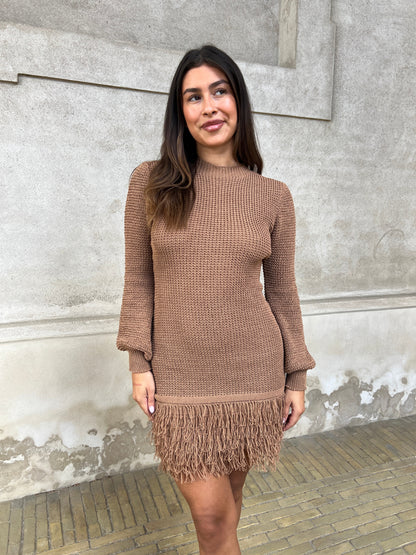 Flam caramel knit dress