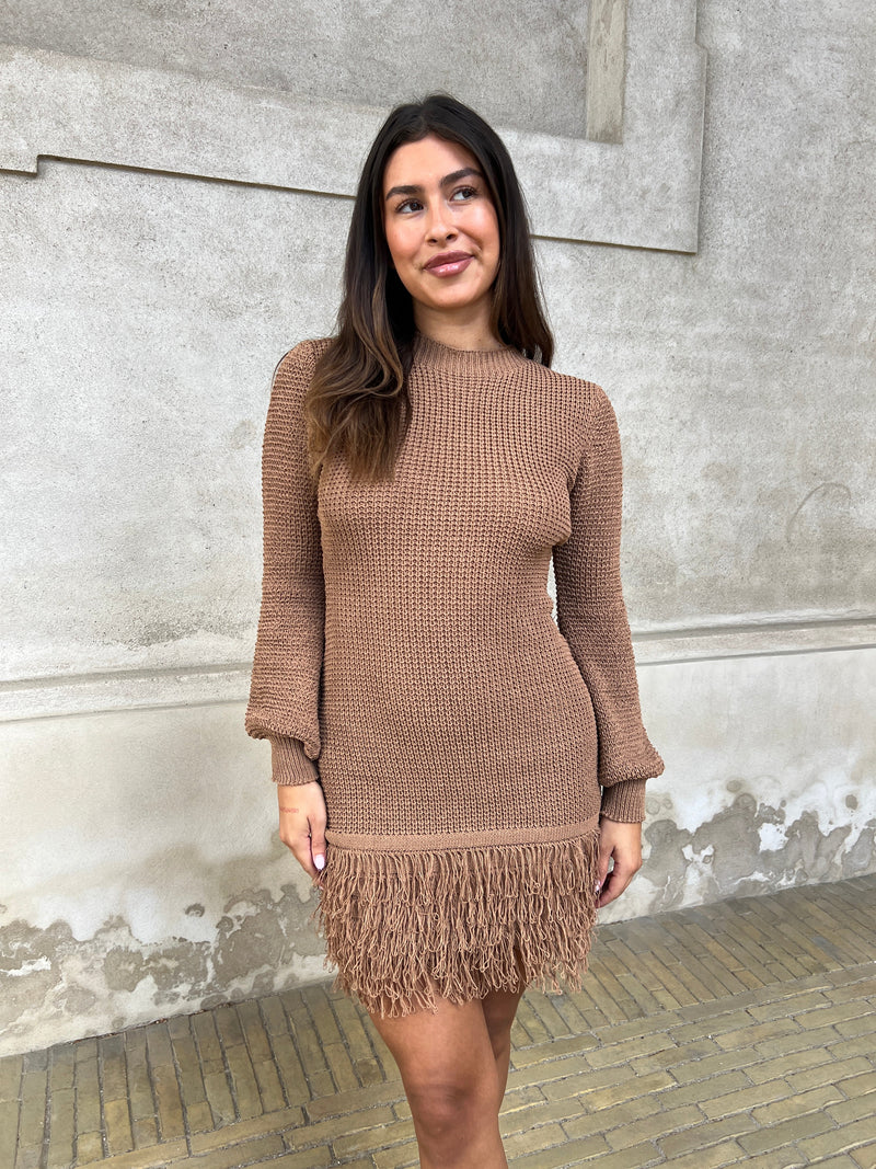 Flam caramel knit dress