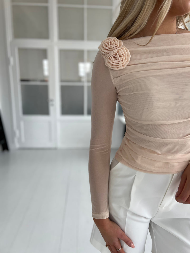 Its May beige mesh blouse (232)