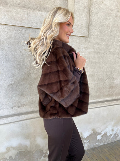 Flam dark brown fake fur