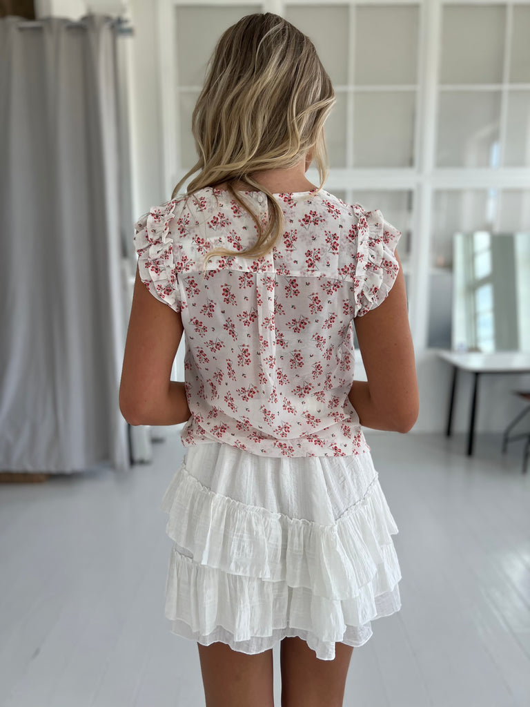 Majolica white flower blouse (9343)-Skjorte-Åberg CPH-Åberg Copenhagen DK