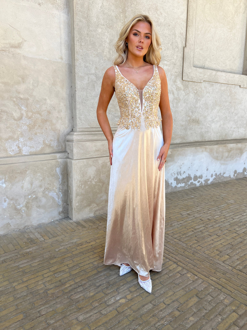 Flam champagne cocktail dress