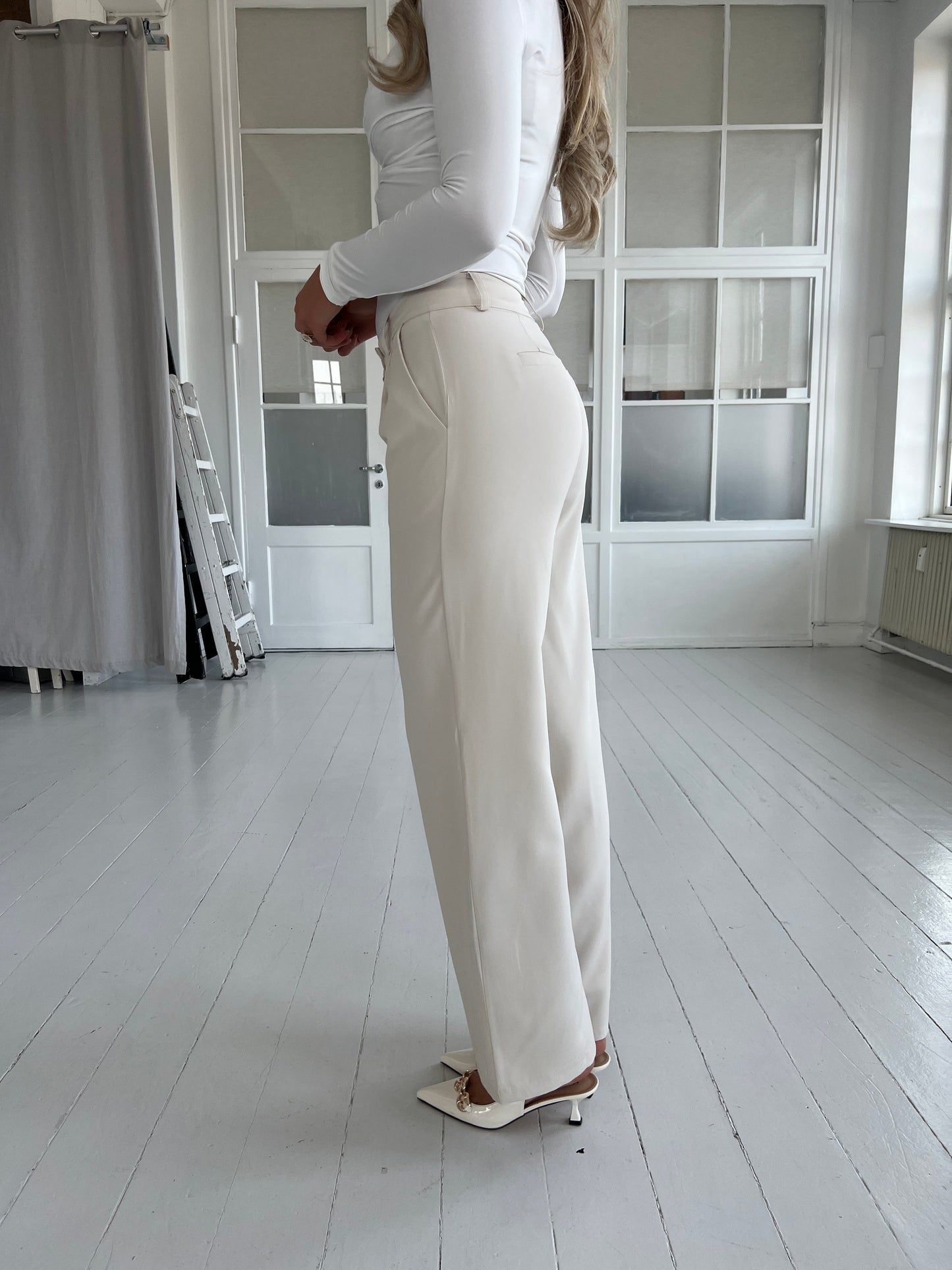 Eight Luxe cream trousers Long