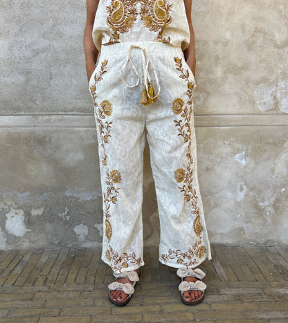 Ivory bohemian pants