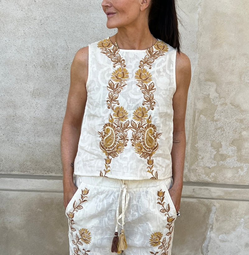 Ivory bohemian top