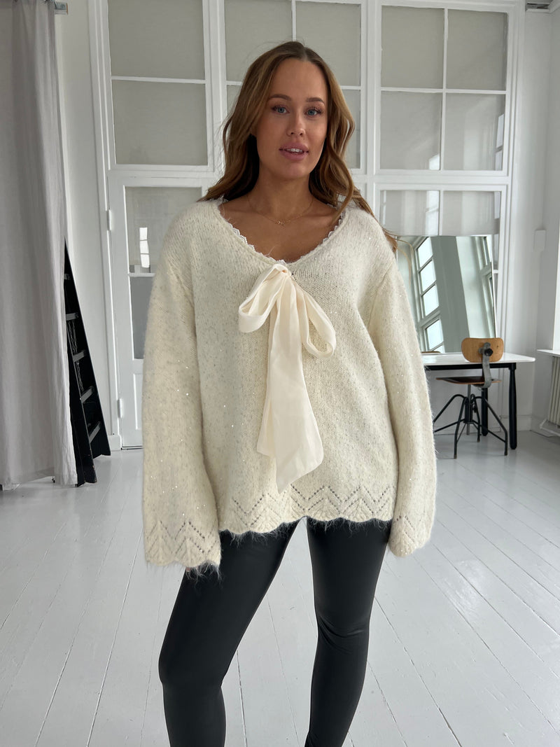 Azaka beige shimmer knit