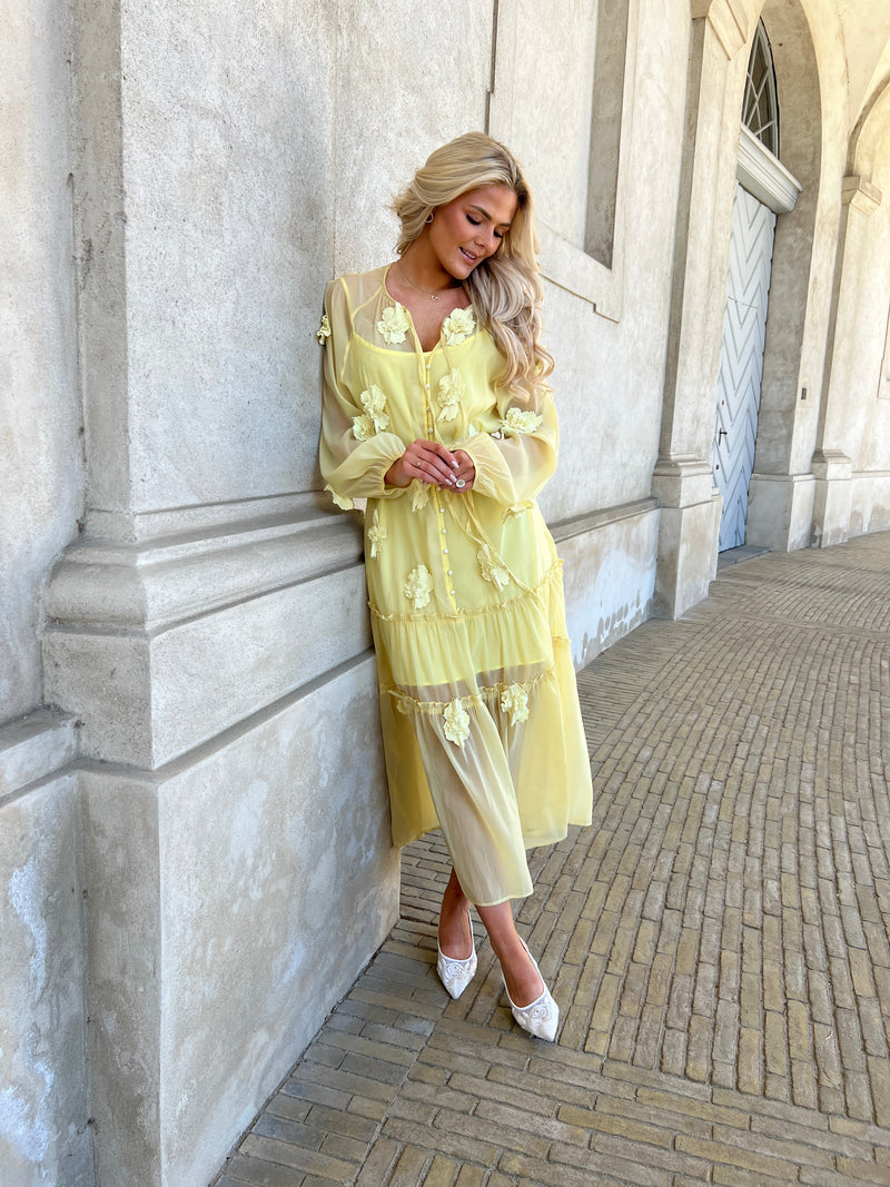 Flam yellow bloom dress