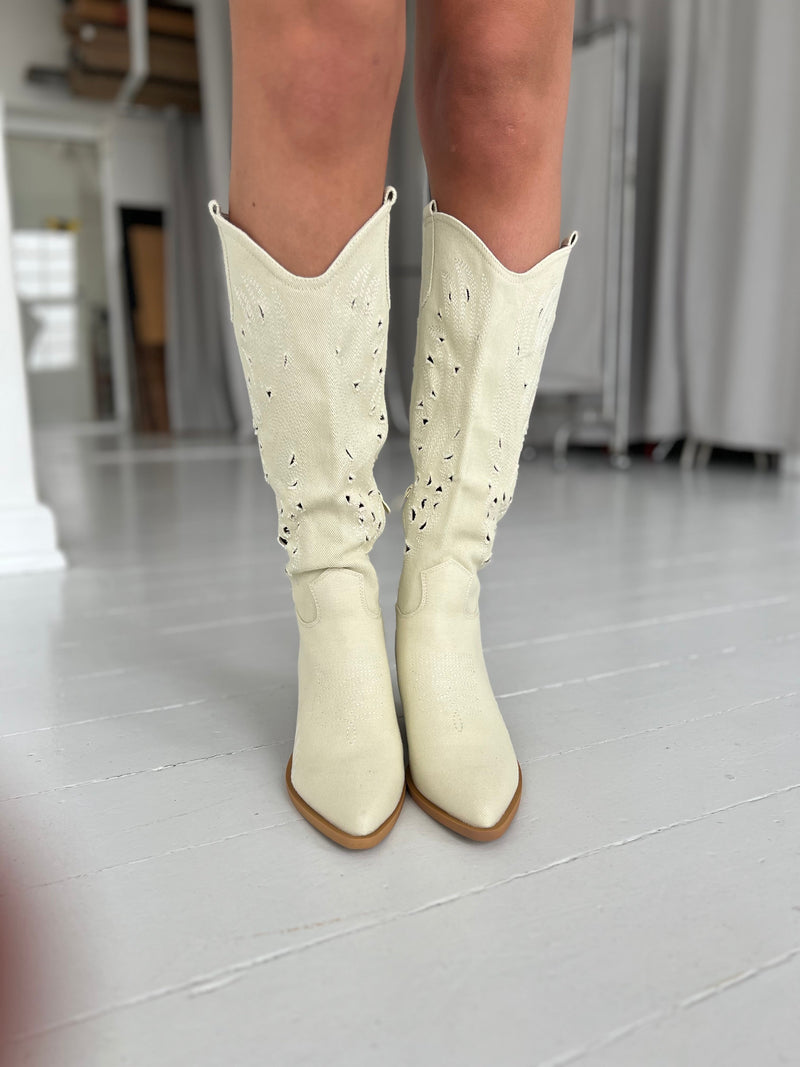 Belle Beige cowboy boots (8130)