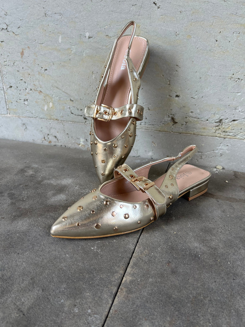 Joia studded golden ballerina