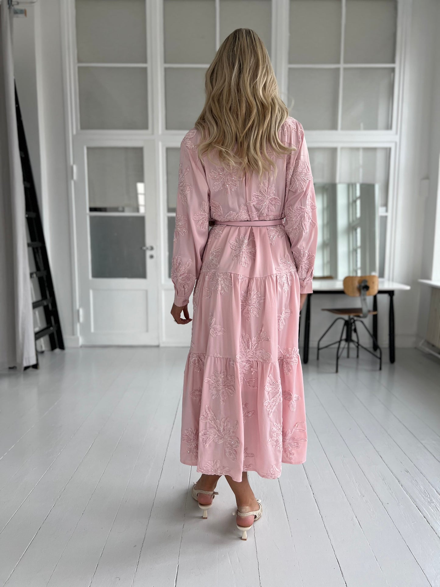 Flam rose shirt dress