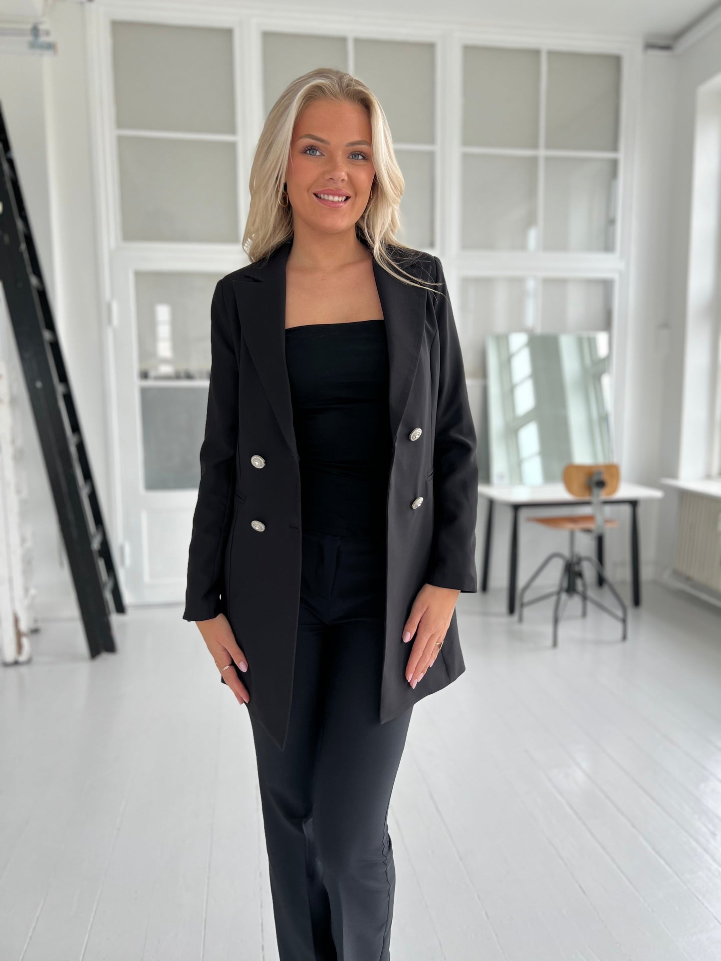 Julia black blazer (6445)-blazer-Aaberg Copenhagen