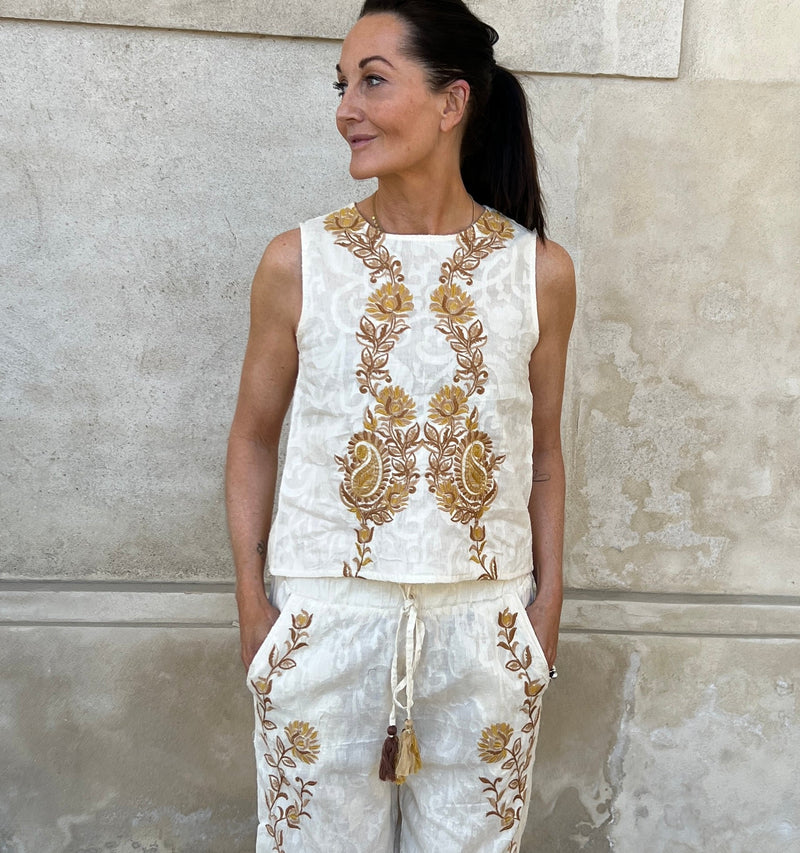 Ivory bohemian top