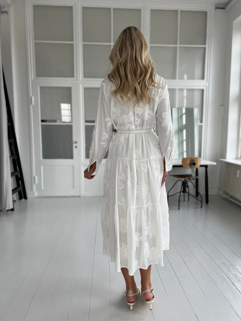 Flam white shirt dress