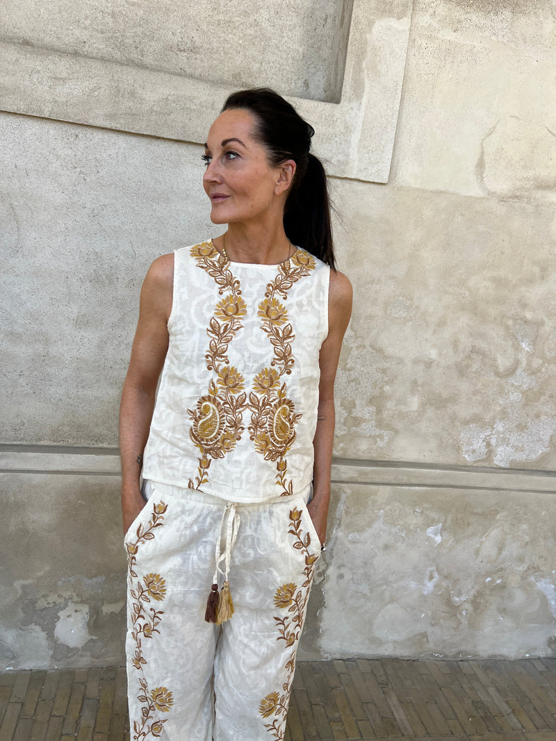 Ivory bohemian top