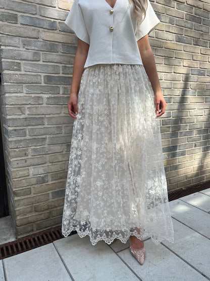 Rosie long lace skirt