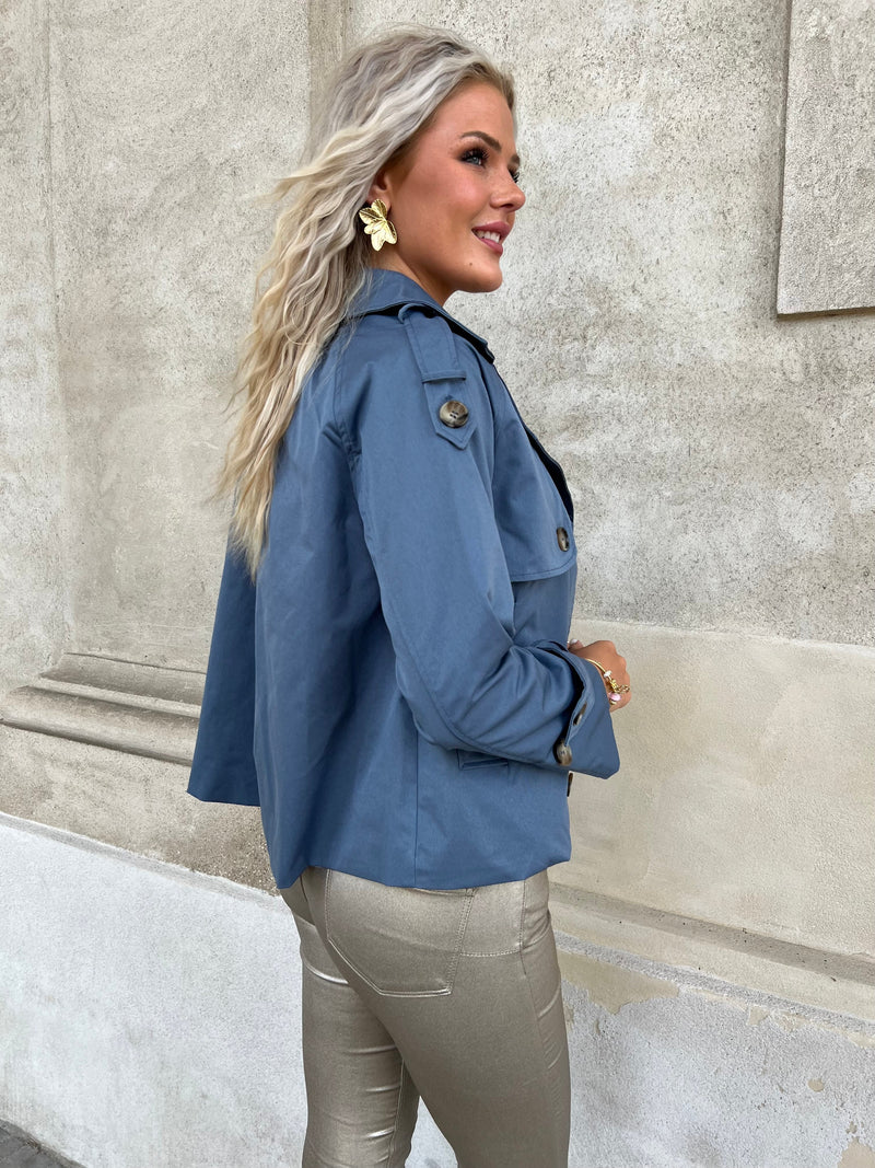 Attrait blue trench coat (004)-jakke-Aaberg Copenhagen