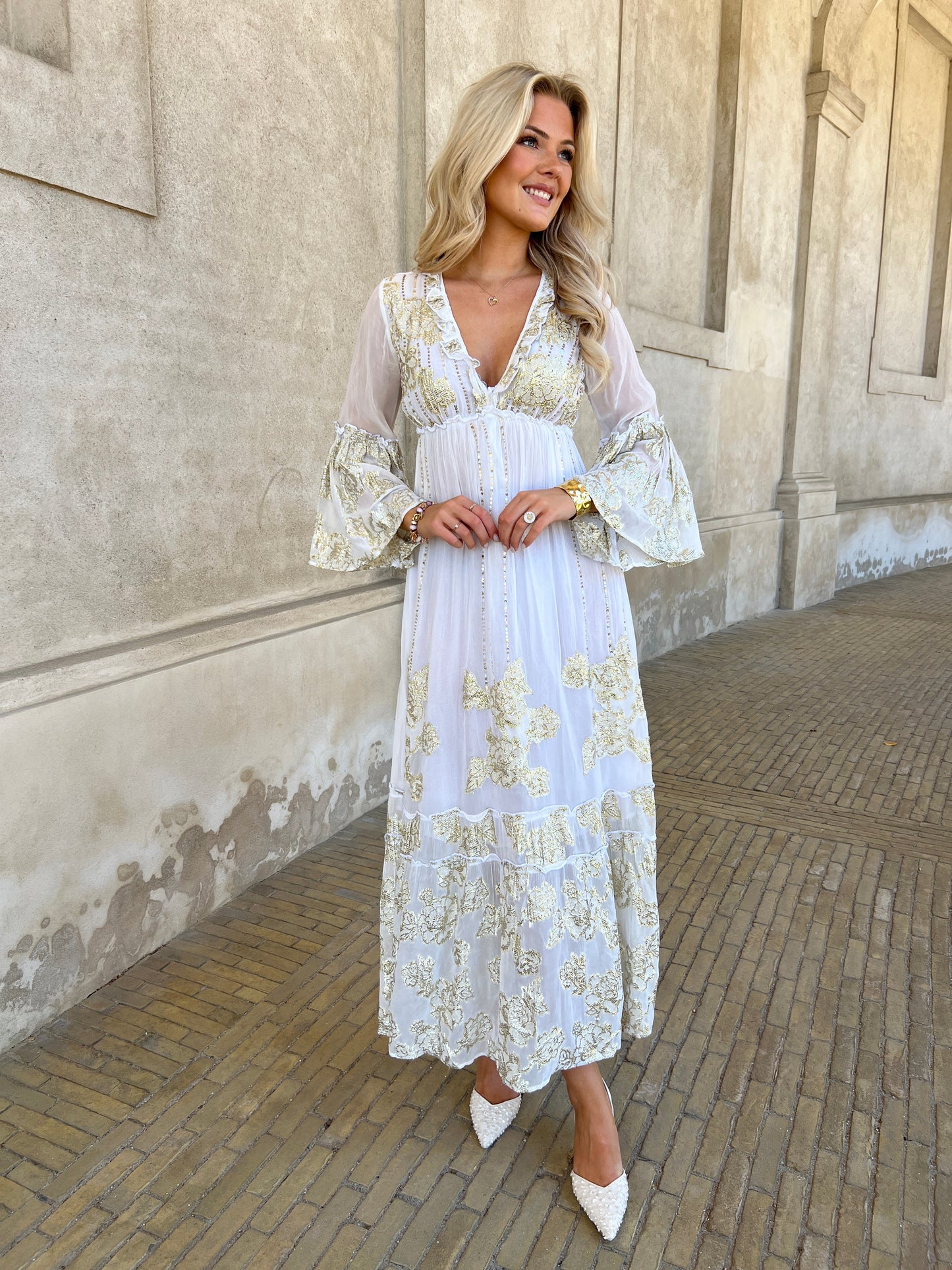 GD golden days white bohemian dress