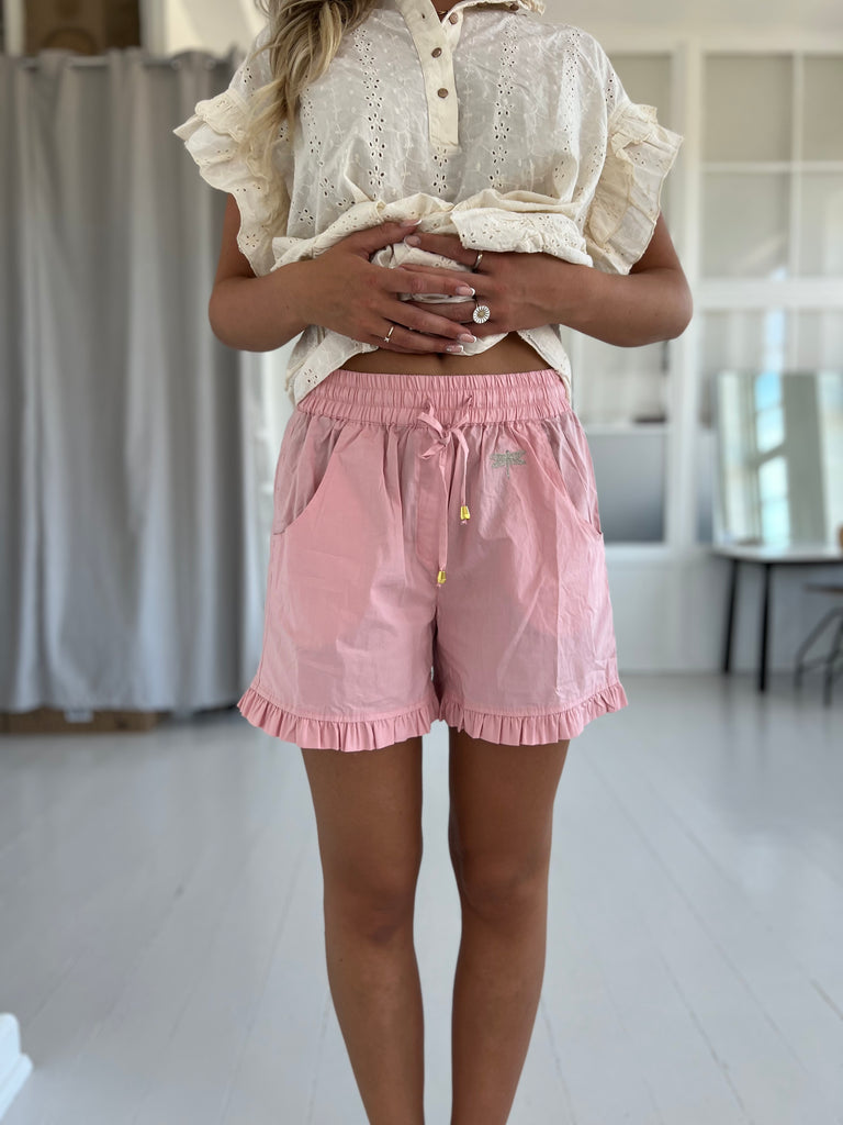 Gaspar Honolulu frill shorts rose (1915)-Bukser-Åberg-Åberg Copenhagen DK