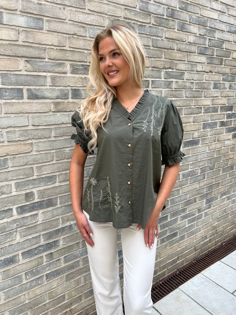Gaspar forrest green Garda Blouse